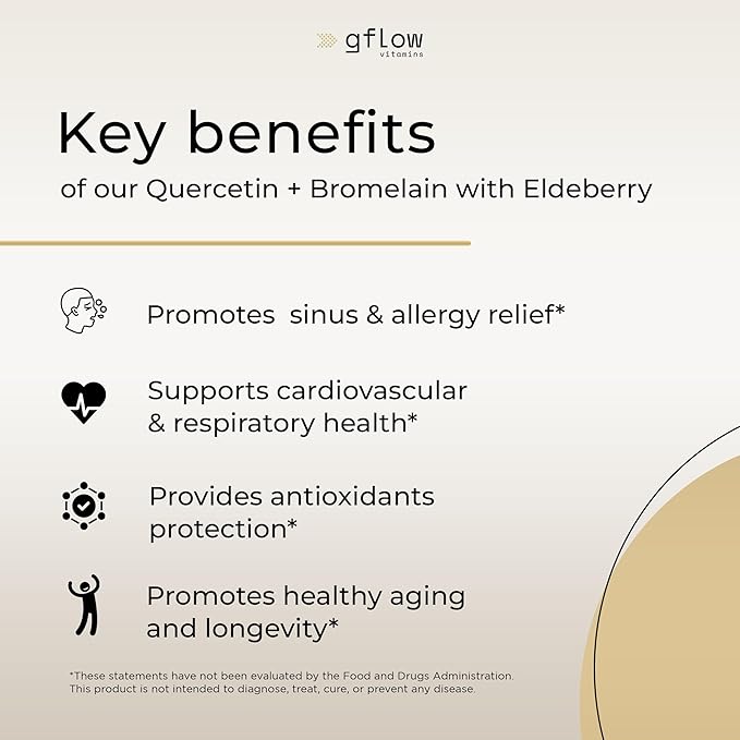 Quercetin with Vitamin C and Zinc - 500mg - Quercetin with Bromelain - Zinc Quercetin - 120 Veggie Caps - Elderberry with zinc and Vitamin c for Adults (Non-GMO, Vegan) 4 Months Supply