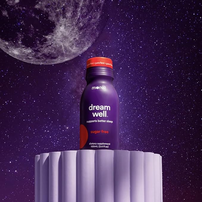 More Labs Dream Well Holistic Sleep Shot Drink 15 Pack | Non-Habit Forming | Lemon Balm, Melatonin and Glycine | Sleep Support Solution