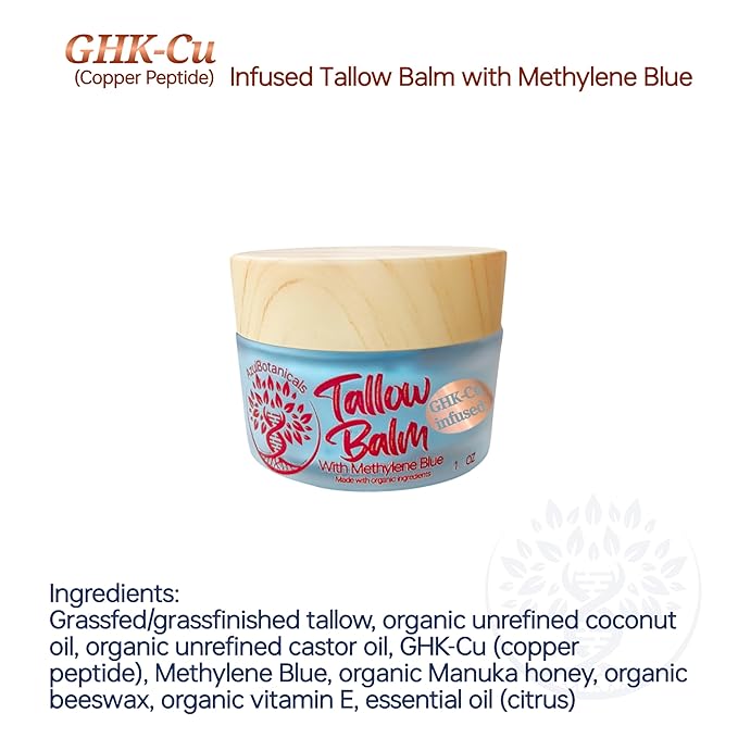 Sample 4 pack 1 oz (30g) each sample, Methylene Blue Whipped, GHK-Cu Copper and Methylene Blue Infused, Lavender Baby Tallow Balm, Simply Whipped Jasmine Tallow Balm Variety (Pack of 4)