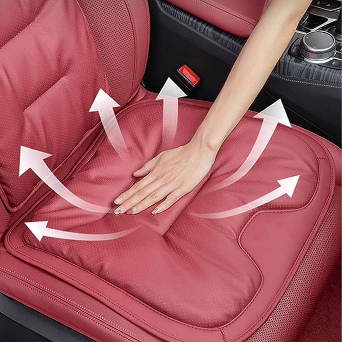 Car Seat Cushion for Porsche Macan 2015-2025-pr, Breathable Non-Slip Driver Seat Pad Ergonomic Memory Foam for Long Driving Car Office,B/3Pcs-Coffee