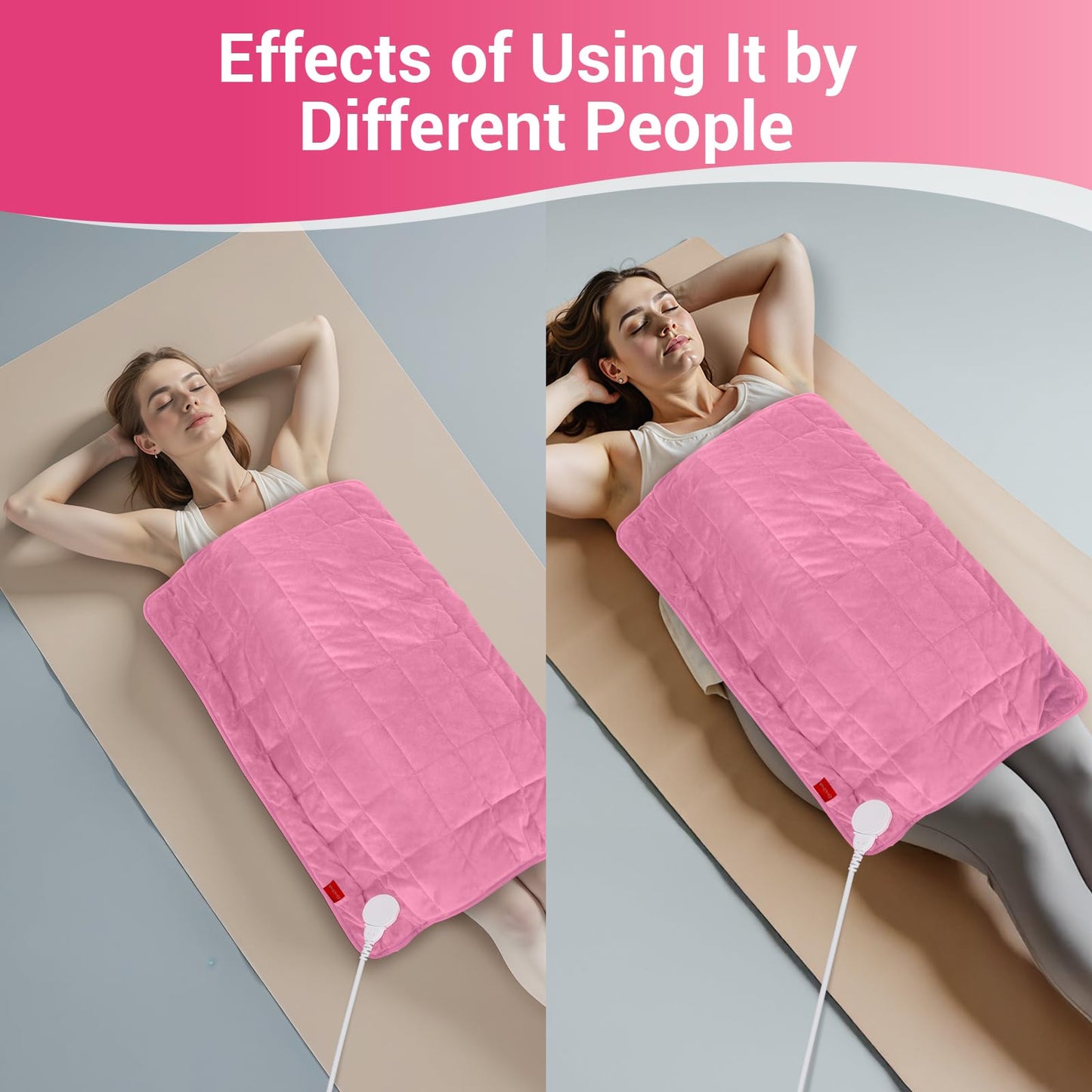 Comfytemp Weighted Heating Pad 17"×33" for Back & Cramps, Extra Large Electric Heat Pad, Birthday Days Gifts for Mom Women Men Dad, Full Body Heated Pad, Deeper Muscle & Pain Relief