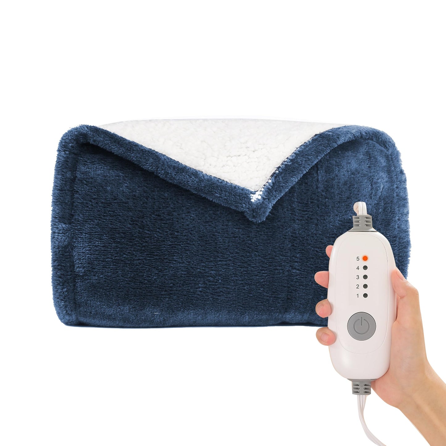 Heated Blanket Electric Blanket Full Size 72''x84'', Soft Flannel Heating Blanket with 1-10 Hour Auto Off - 6 Heat Settings - Machine Washable - Dark Grey