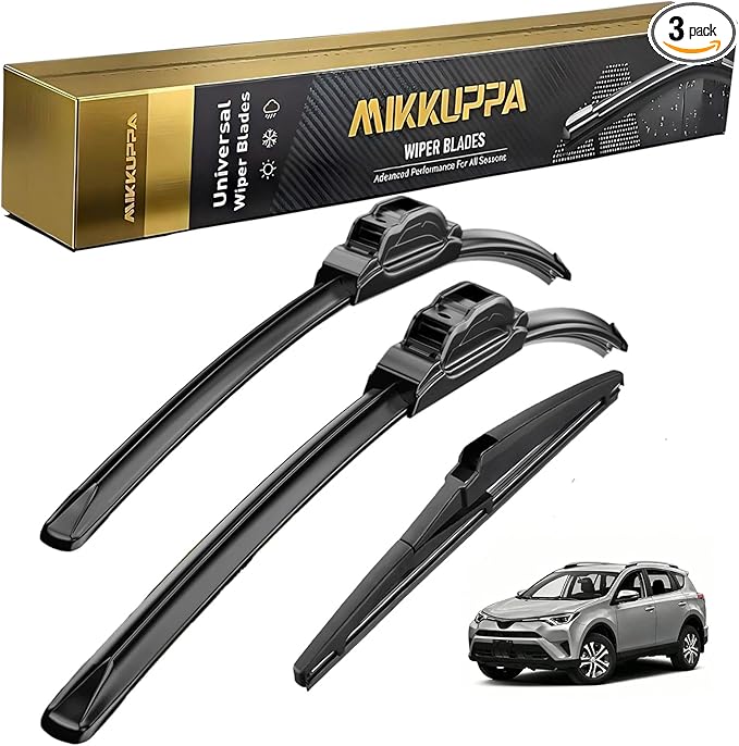 MIKKUPPA 26"+16"+10" Windshield Wiper Blades Replacement for 2013-2018 Toyota Rav4, Front & Rear Wipers, Durable Stable Quiet All Season Wiper Blade Set (Pack of 3)