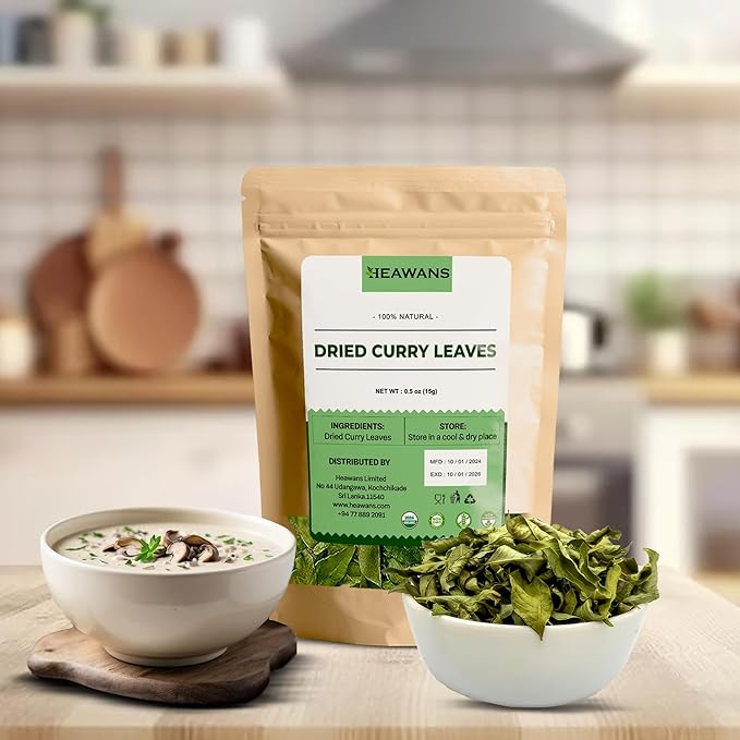 Organic premium grade air dried curry leaves ( not broken or crushed )