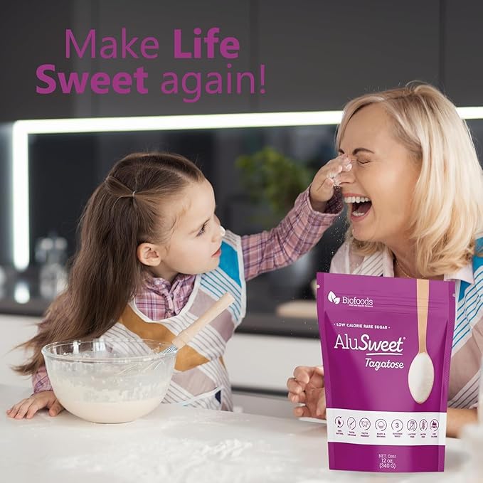 AluSweet Tagatose + Stevia Natural Low-Calorie Sweetener - 24oz 2:1 Replacement - Prebiotic, Keto & Diabetic-Friendly, Gluten & Lactose-Free, Sugar Substitute, Ideal for Baking, No Aftertaste