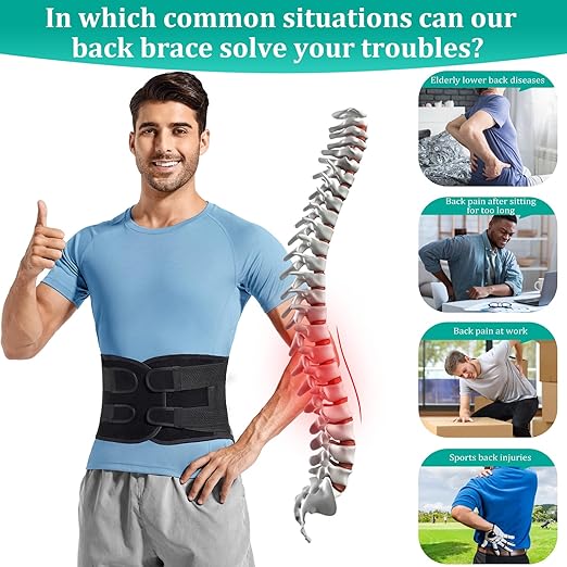 Back Brace for Men Lower Back Pain with 3D Lumbar Pad, for Sciatica, Herniated Disc, Scoliosis, Breathable Back Support Belt for Women Work, Lightweight Lumbar Support for Dairly Activity