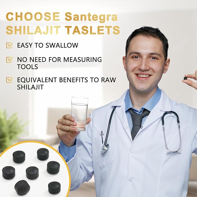 Maximum Potency Pure Shilajit Tablets, Organic Shilajit for Men, Contains 85+ Trace Minerals and Fulvic Acid, Replenishes Energy, Promotes Metabolism, and Improves Immunity