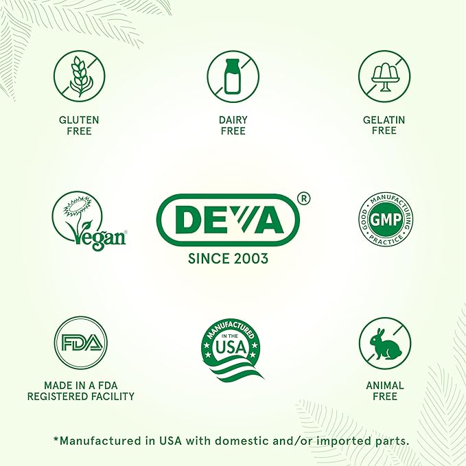 DEVA Vegan Magnesium Glycinate 300mg per serving with Trace Minerals, Higher Absorption, Chelated Magnesium, 90 Tablets (Pack of 2)