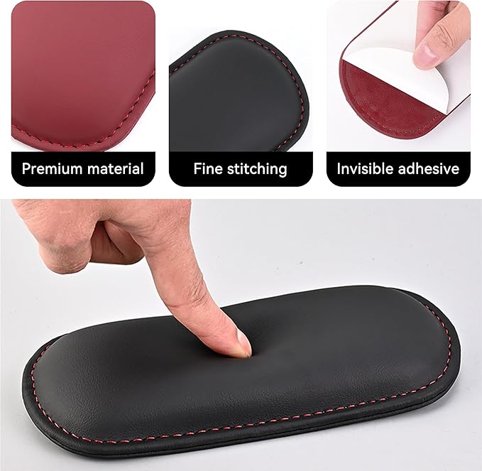 Car Center Console Knee Leg Elbow Cushion Pad, Soft Leather Door Armrest Foot Care Thigh Support Comfort Pillow, Auto Interior Accessories for Knee Pain Relief (Gray)