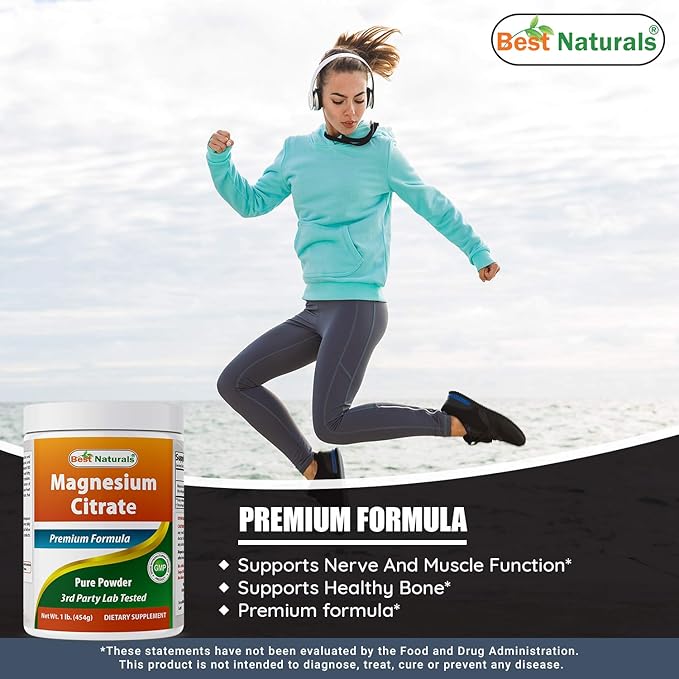 Best Naturals Magnesium Citrate Powder 1 pound (1 LB (Pack of 3))