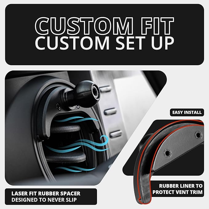 Tackform Link Vent Phone Mount Compatible with 2016-2023 Toyota Tacoma and 2014-2021 Toyota Tundra | Aluminum | Zero Slip | Compatible with MagSafe | Universal Magnetic Holder | 2" Arm | Black Knob