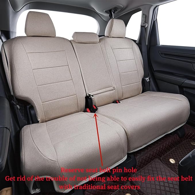 Coverdram Custom Seat Covers Compatible with Select Toyota RAV4 LE 2013 2014 2015 2016 2017 2018 Models (Beige,Full Set)
