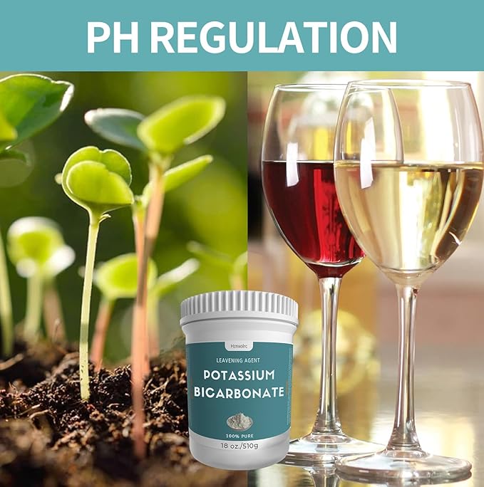 18 oz Potassium Bicarbonate, 100% Pure Potassium Bicarbonate Powder, Used In Making Wine, Cakes, Cookies and More