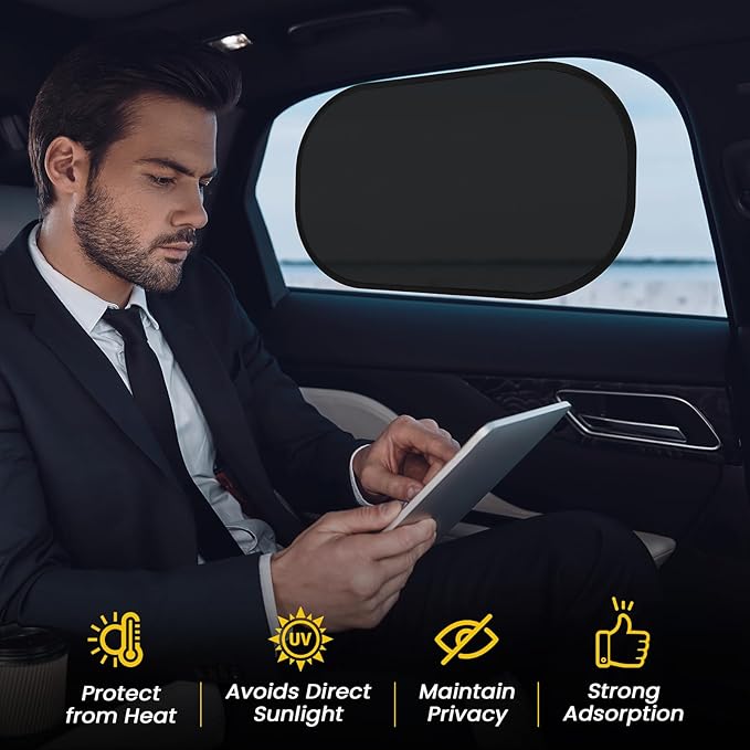 2 Pack Car Window Shade - 20″ × 12″ Car Side Window Covers for Baby, Cars Window Sun Shade, Glare Shield and UV Rays Protection for Your Child, Mesh Window Shades for Baby