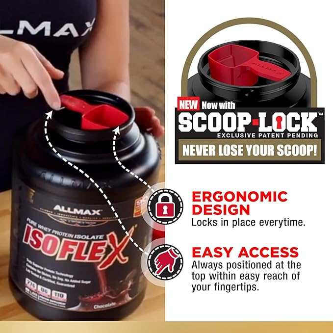 ALLMAX Nutrition ISOFLEX Whey Protein Isolate, Strawberry - 2 lb - 27 Grams of Protein Per Scoop - Zero Fat & Sugar - 99% Lactose Free - Gluten Free & Soy Free - Approximate 30 Servings
