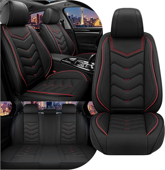 CTDS Car Seat Covers for Chevy Equinox 2005-2026, Stylish Sport Seat Cover, Premium Nappa Leather Car Seat Cover. Automobile Seat Covers Sets.(Standard 5 Seats/Black)