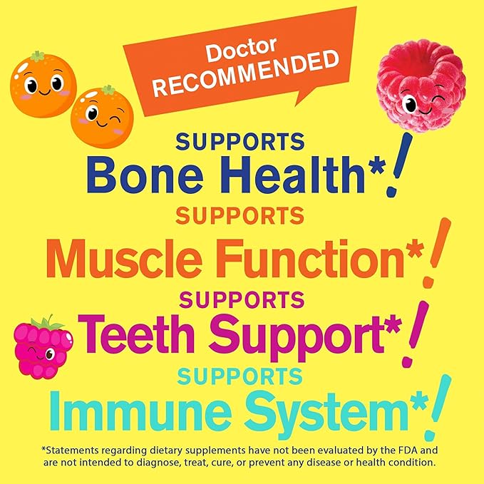 Calcium + Vitamin D3 Kids + Vitamin D3+K2 Kids, Gummies Bundle - Great Tasting, Vitamin Supplement, Gluten Free, GMO Free, Chewable Gummy