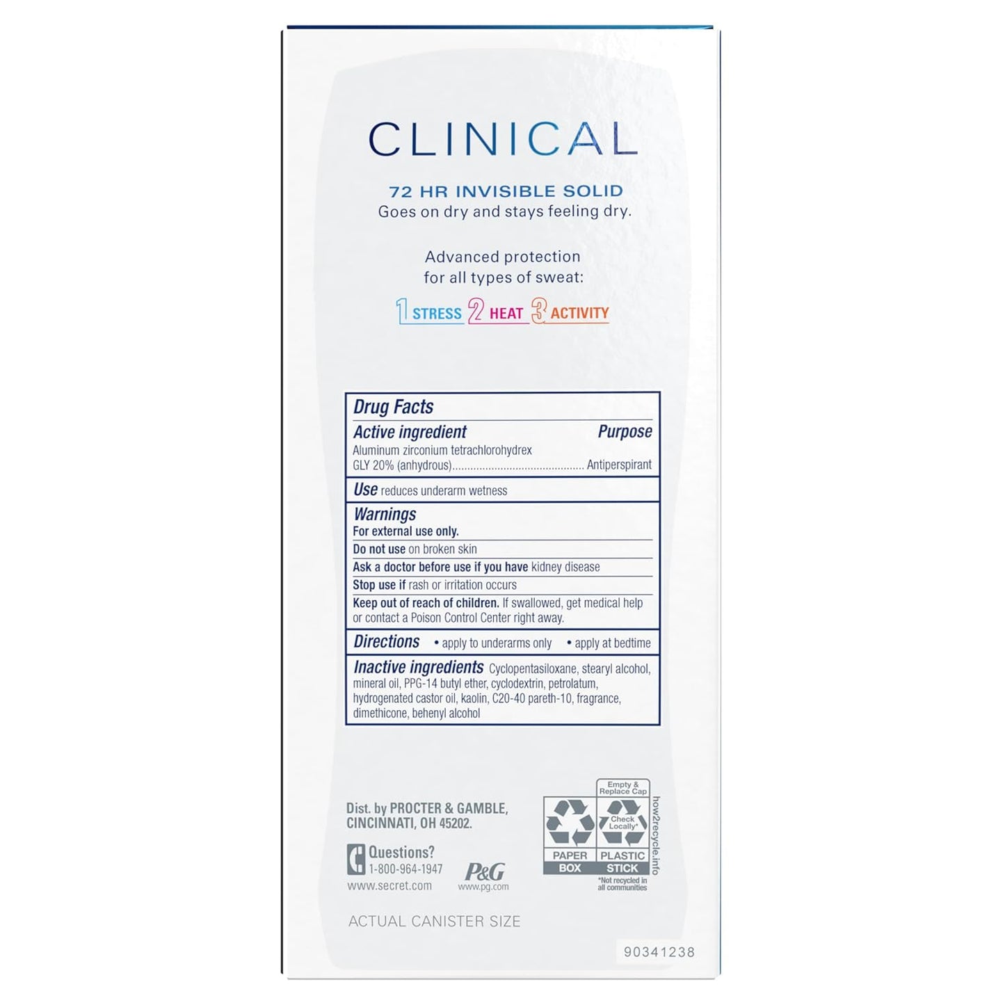 Secret Clinical Strength Antiperspirant | 72Hr Sweat & Odor Protection | For Women
