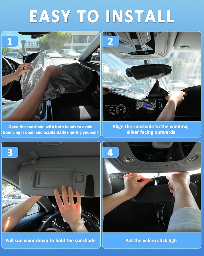 Windshield Sunshade for Nissan Murano 2025-2026 Sun Shade Car Windshield Accessories Upgrade 4 Layers Blocks UV Rays Custom Fit Murano 240T Car Window Shades Front Windshield Keep Cool Foldable