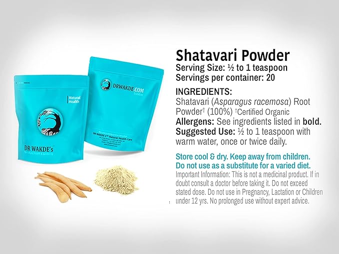 DR WAKDE'S Organic Shatavari Powder (Asparagus racemosa) - 1Kg (2.2lb) | Pure, Raw & Dried Powder | Ayurvedic Herb | Vegan | Nothing Added, Nothing Removed | Same Day Dispatch