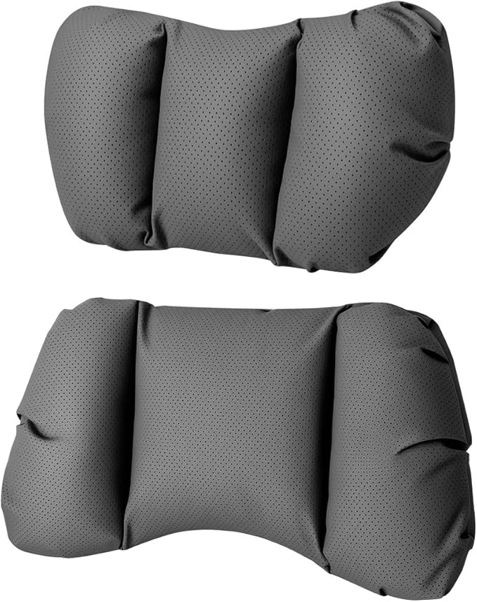 Car Neck Pillow & Lumbar Support for Lexus RZ 550e F Sport 2026+ Ergonomic Breathable Mesh Auto Seat Back Cushion Headrest,Black-Neck & Lumbar Set