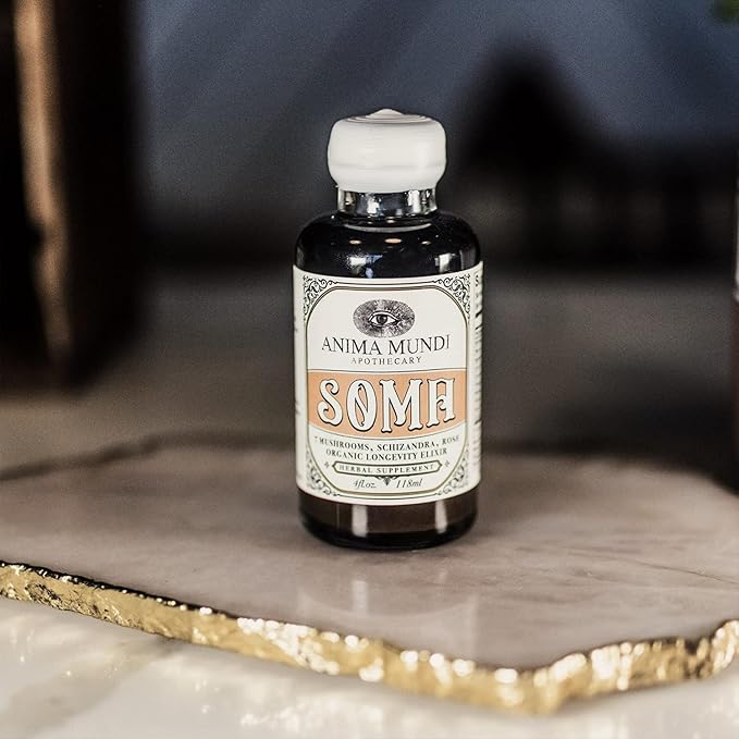 Anima Mundi Apothecary Soma 7 Mushroom Adaptogenic Elixir - Mushroom Liquid Extract Tincture with Reishi, Chaga, Lions Mane & Cordyceps - Vegan Immune Support Tincture (2oz)
