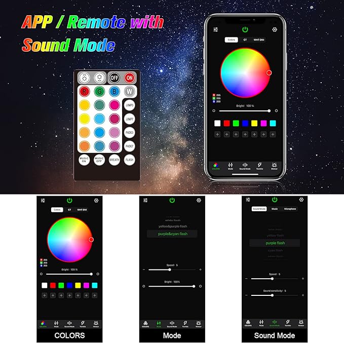 CHINLY Starlight Headliner kit 550pcs 9.8ft 0.03in starlights RGBW Fiber Optic Lights,APP+Remote Control Star Headliner kit, car Star Lights for car Ceiling Theater