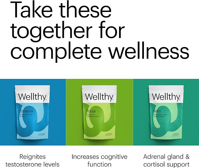 Wellthy His Daily Natural Multivitamin for Men, Premium Prostate Support Supplement, Support Hair Growth (30 Day)