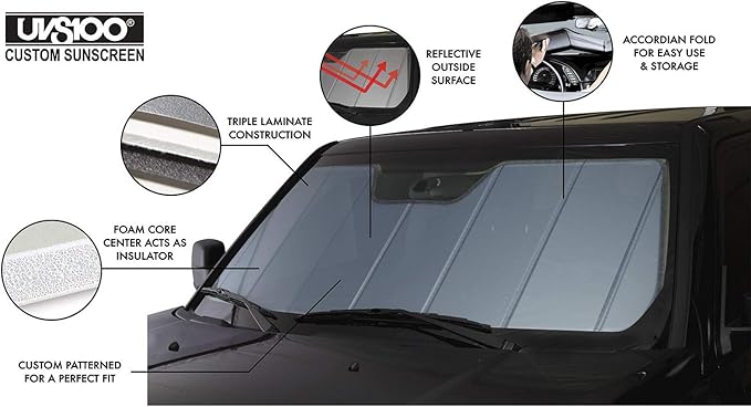 Covercraft UVS100 Custom Sunscreen | UV10910BL | Compatible with Select Chrysler/Dodge Models, Blue Metallic