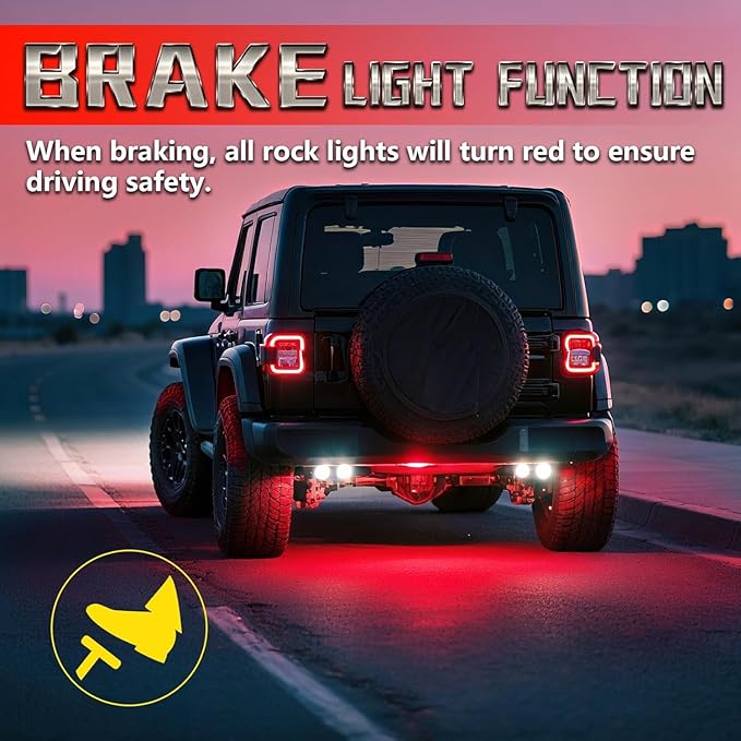 20 Pods Alloy RGBW LED Rock Lights for ATV UTV Golf Cart RZR Semi Truck RV Offroad SUV Cars, Upgraded RGB Waterproof Multicolor Neon Underglow Light with APP/RF Remote Music Mode, Underbody Lighting