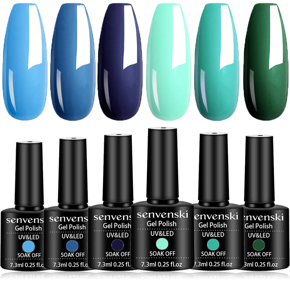 Senvenski Gel Nail Polish Crystal Red Coral Grey Amber Brown Gift Uv Led Art Varnish Kit (Cs6-011)