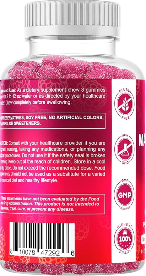Vitamatic Extra Strength Magnesium Gummies – 255 mg (Elemental Magnesium) per Serving – 60 Vegan Gummies Supports Relaxation, Muscle & Nerve Function, Bone Health & Energy Production
