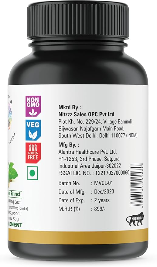 MUFASA Organic Ashwagandha Equivalent 10,000 mg - 120 Vegan Capsules - Pure Organic Ashwagandha Powder and Root Extract Capsules - Stress Relief, Mood Enhancer - 4 Month Supply