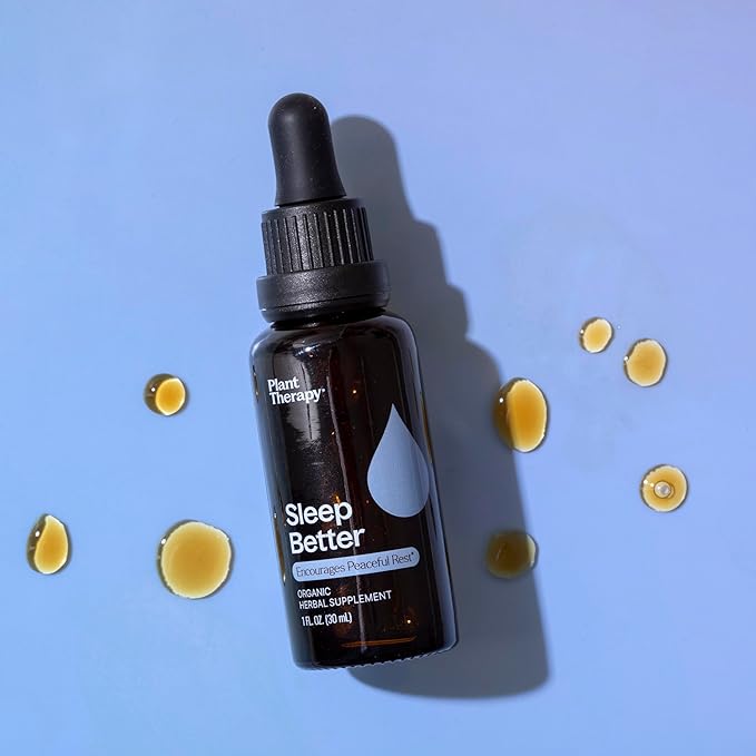 Plant Therapy Organic Sleep Better Tincture 30 mL (1 oz) Supports Relaxation & Sleep, Helps Calm a Busy Mind, with Chamomile, Lemon Balm & Valerian Extracts