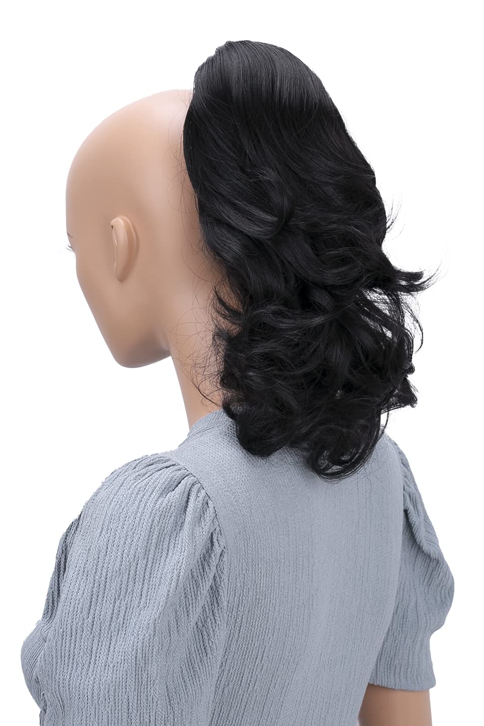 CAISHA 14'' Wavy Clip On Ponytail With Butterfly Clip Hairpiece Heat-resistant Synthetic Fibres Natural Black H24