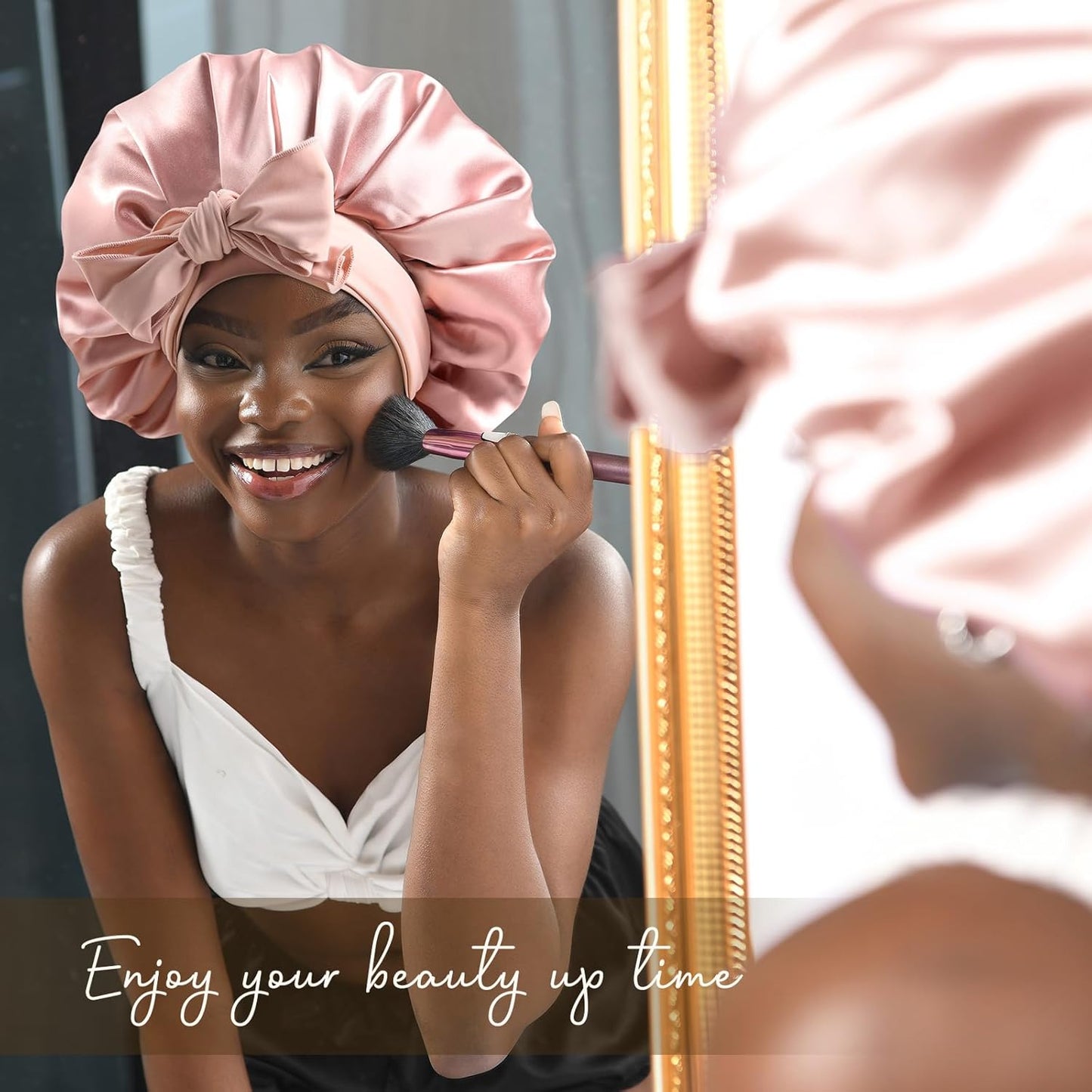 Silk Bonnet for Sleeping | Double Layer Satin Lined | Curly Hair - Sage