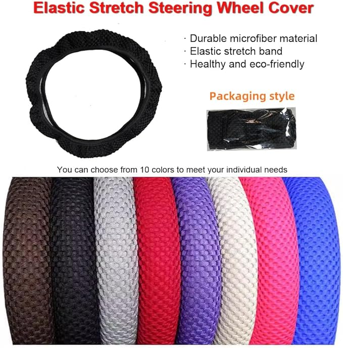 Hiflyer Car Steering Wheel Cover Women & Men, Universal 14.5-15 Inch Steering Wheel Covers, Soft Microfiber Car Wheel Cover Car Stuff Car Accessories Interior (Violet)