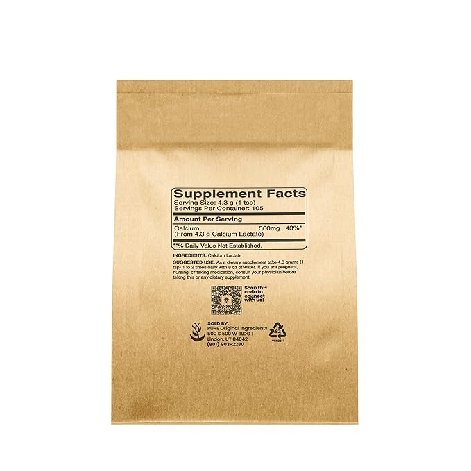 Pure Original Ingredients Calcium Bundle (1lb) Calcium Chloride, Calcium Citrate, Calcium Lactate