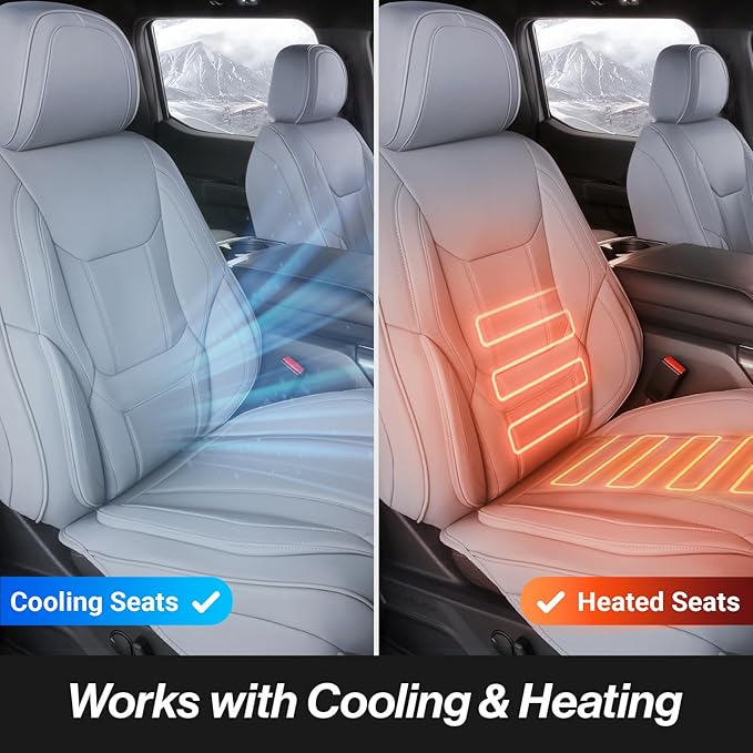 Coverland Custom Fit Car Seat Covers for Car Compatible with [Tesla Model 3, Model S, Model S Bucket Seats] Premium Waterproof Non-Slip Interior Seat Protector [Front Gray - Size Chart A25]
