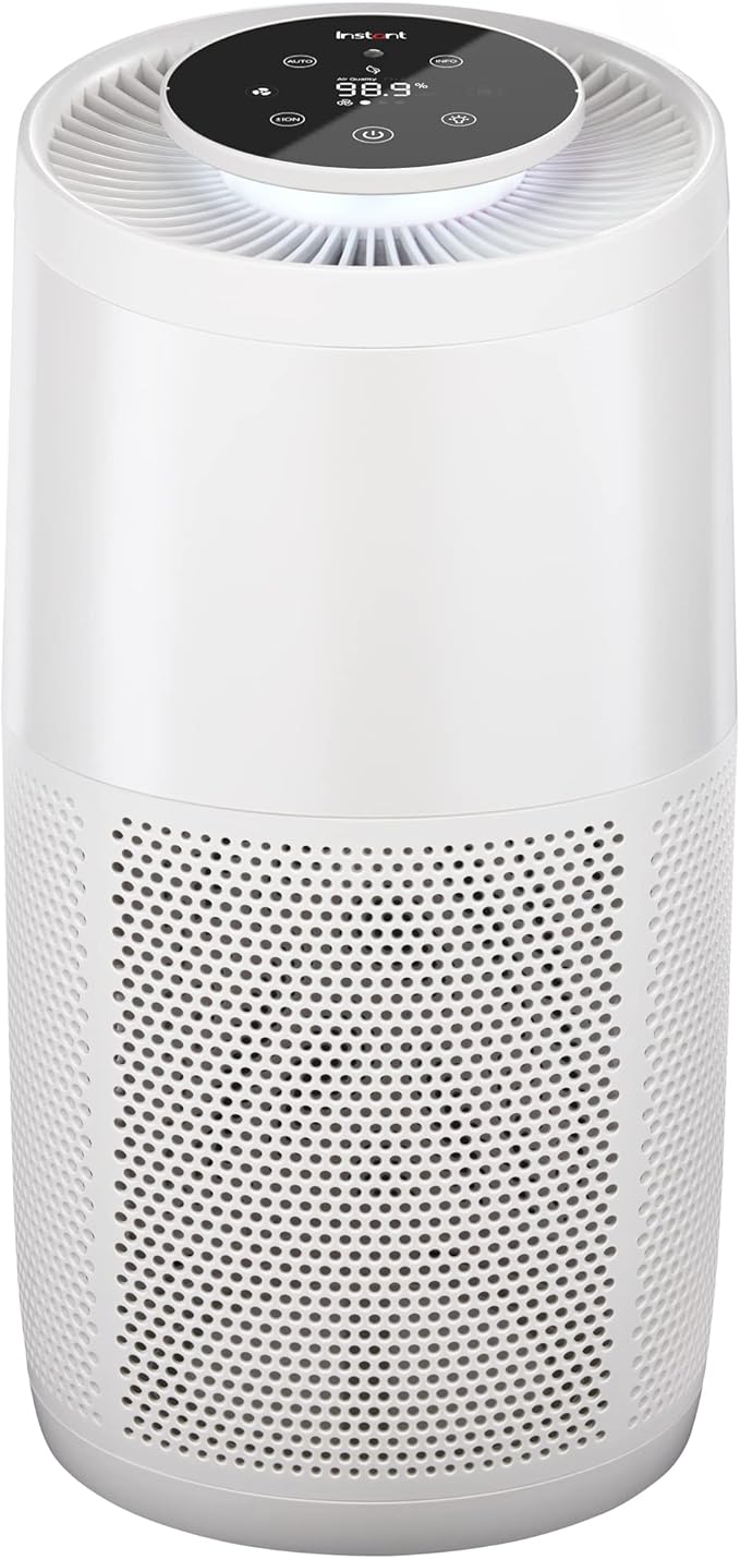 Instant HEPA Quiet Air Purifier, From the Makers of Instant Pot with Plasma Ion Technology for Rooms up to 1,940ft2, removes 99% of Dust, Smoke, Odors, Pollen & Pet Hair, for Bedrooms, Offices, Pearl