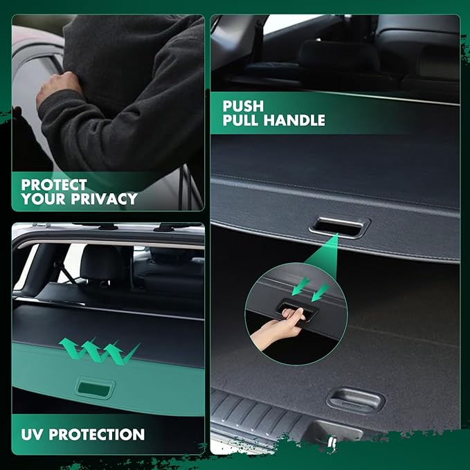 Cargo Cover for 2017-2018 Fit for Mercedes-Benz GLC250 2.0L 2016-2022 Fit for Mercedes-Benz GLC300 2.0L Retractable Rear Trunk Cargo Shade Luggage Security Cover Shielding Waterproof