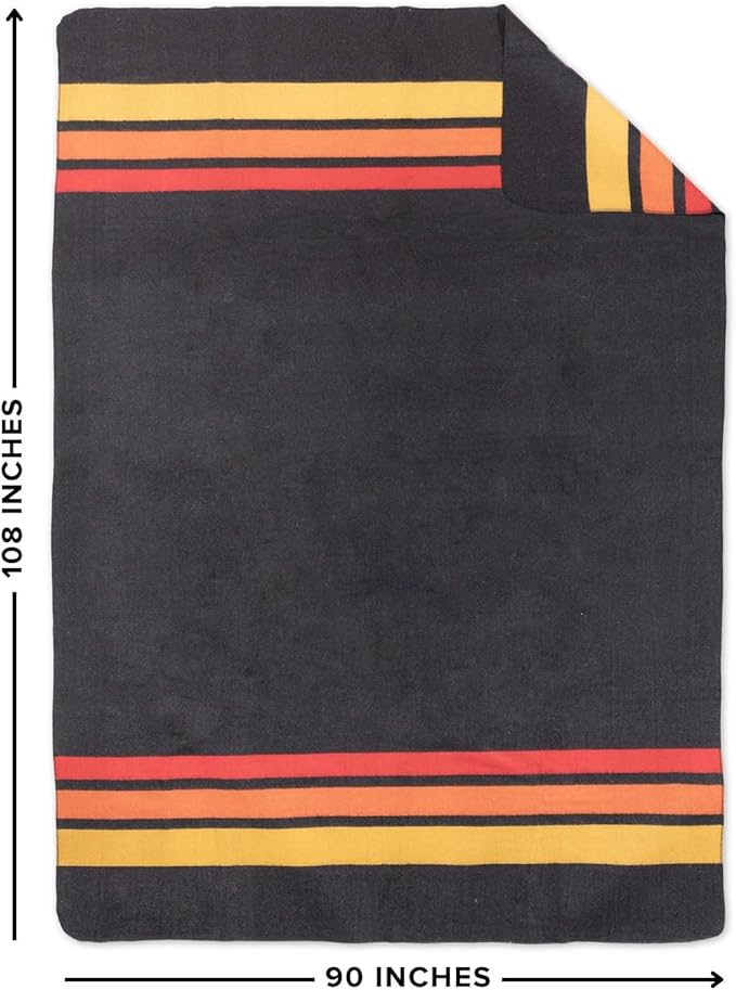 Arcturus Rainier Wool Blanket - Warm, Heavy, Washable, Bed Blanket | Great for Home & Camping (Sunset Peak, King)