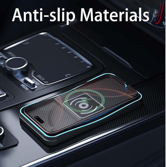 Car Wireless Charger Pad for Audi Allroad/RS6 2001-2018, Fast Car Wireless Charging Pad for Car Center Console, Non Slip Charging Mat,1M-USB