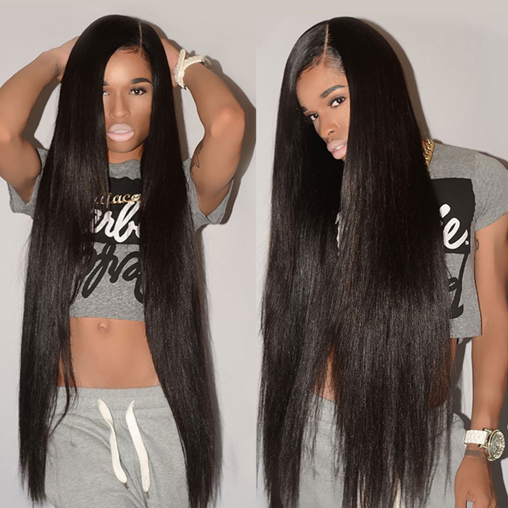 Cynosure Straight Brazilian Hair 3 Bundles Grade 9A Unprocessed Straight Human Hair Extensions Natural Black (10 12 14Inches)
