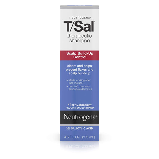 Neutrogena T/Sal Therapeutic Shampoo For Scalp Build-Up Control With Salicylic Acid, Scalp Treatment For Dandruff, Scalp Psorias