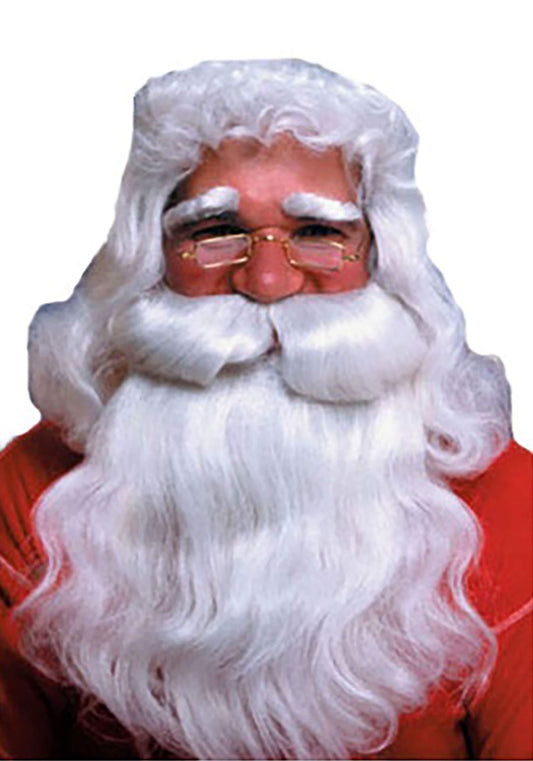 Rubie'S Deluxe Santa Beard And Wig Set, White, One Size