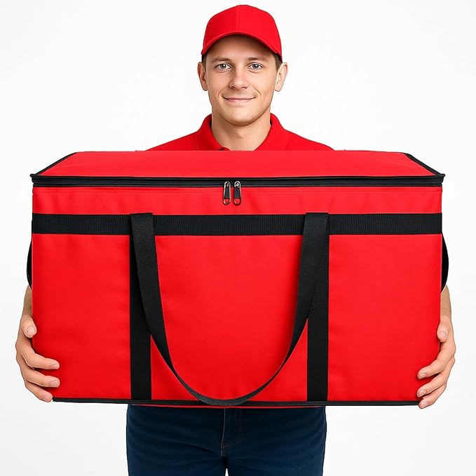 Bodaon Large 2-Pack Insulated Food Delivery Bag, XXXL Grocery Shopping/Catering/Pizza Cooler Bags, Rideshare Delivery Bag, Dashers Cold/Hot Styrofoam Carrier for Travel/Shopping/Catering/Car