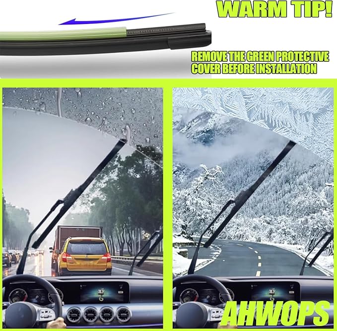 Front Wiper and Rear Wiper Blade Replacement for Toyota Yaris 2007-2011 OEM Wiper Blades, Genuine Replacement (26“/14”/12” 3-Pack)