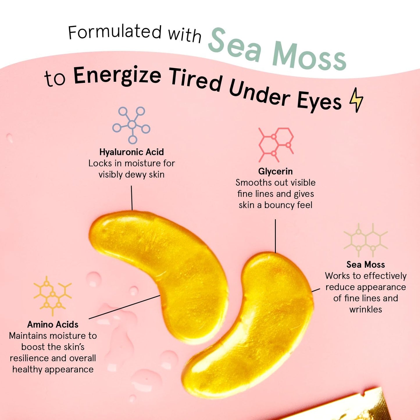 Under Eye Mask | Reduce Dark Circles & Puffiness | Vegan Gel Patches for Women