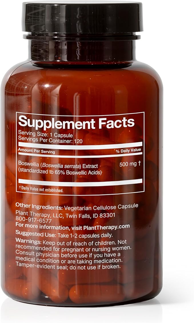 Plant Therapy Boswellia & Tart Cherry with Elderberry Herbal Supplement Capsules